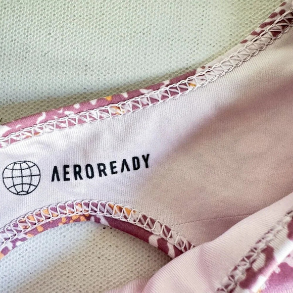 Adidas Aeroready Pink Animal Print Sports Bra Light Support 2XL - Picture 5 of 7